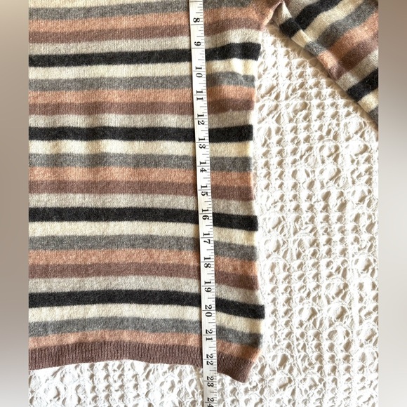 Cynthia Rowley Cashmere Striped Sweater XS Pink Gray Cream Black NWOT - Picture 6 of 12